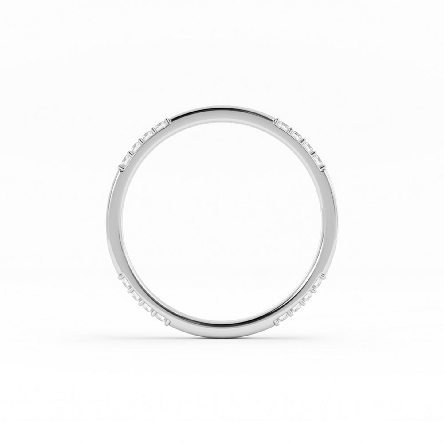 14K White Gold Round 16 Grouped Natural Diamond Wedding Band