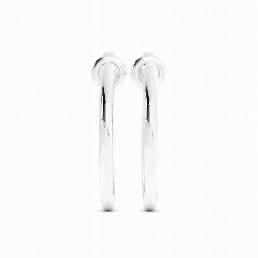 White Gold High Polish 20mm Hoops Earring