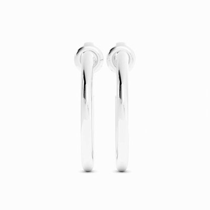 White Gold High Polish 20mm Hoops Earring