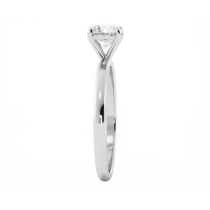 1.0ct Moissanite Round Solitaire 14K White Gold Engagement Ring