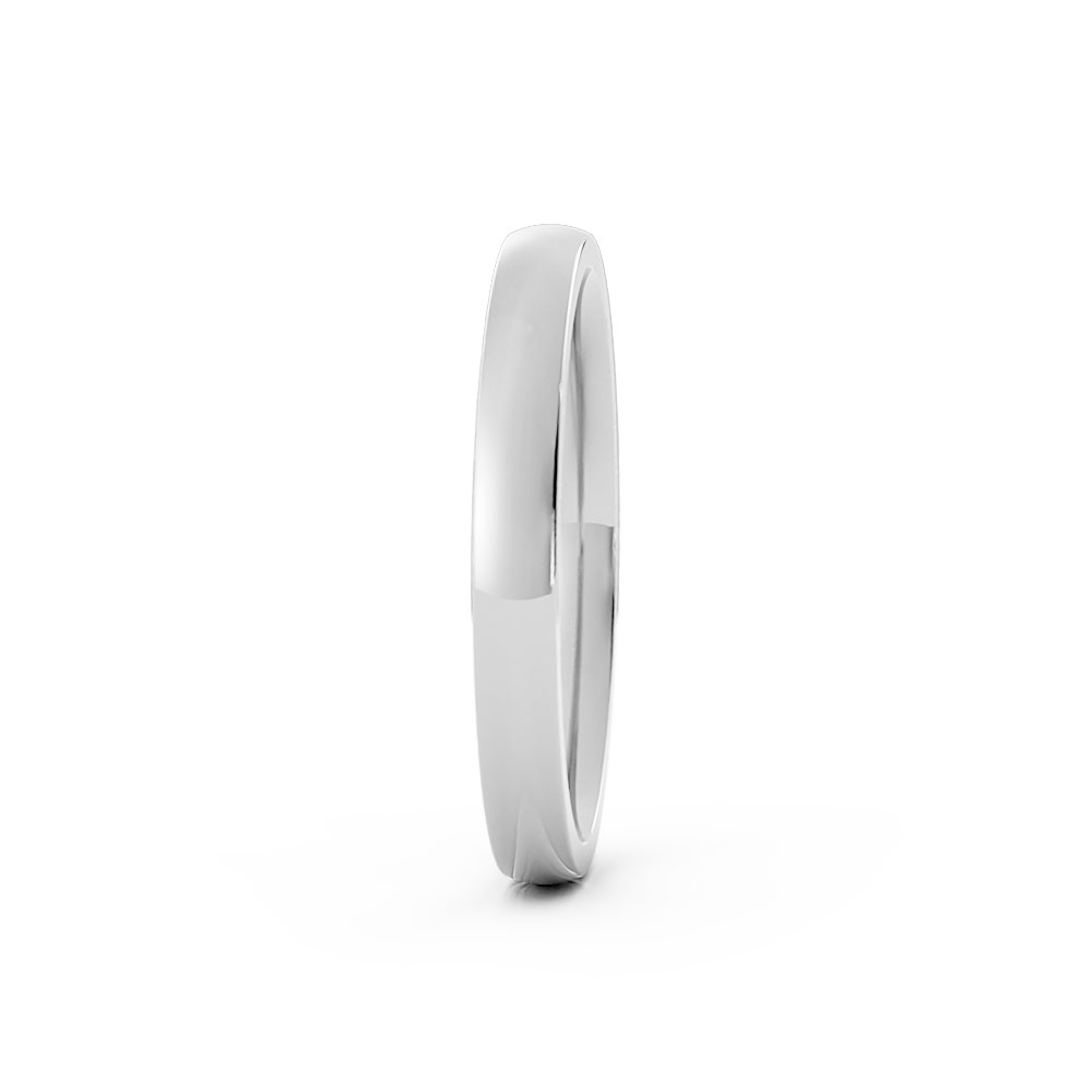 14K White Gold High Polish Domed 2.5mm Wedding Band
