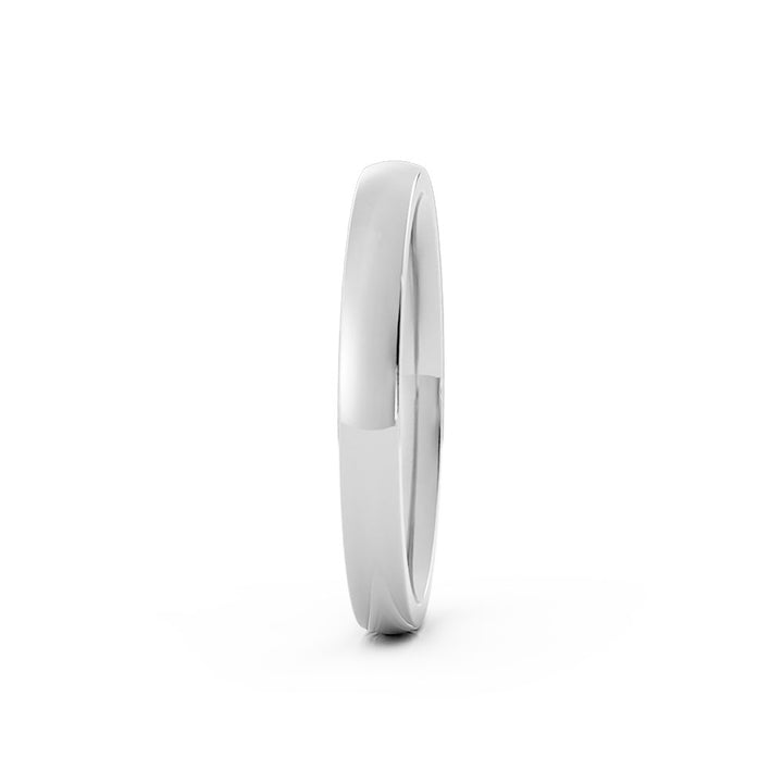 14K White Gold High Polish Domed 2.5mm Wedding Band