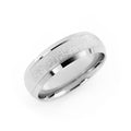 14K White Gold Scratch Domed with Beveled Edge 6mm Wedding Band