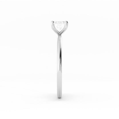 1.0ct Moissanite Emerald East West 14K White Gold Engagement Ring