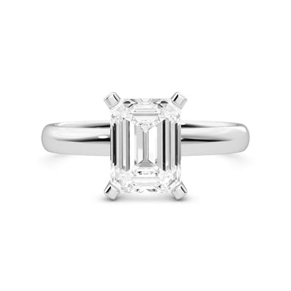 1.67ct Moissanite Emerald Solitaire 14K White Gold Engagement Ring