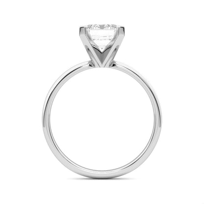 1.67ct Moissanite Emerald Solitaire 14K White Gold Engagement Ring