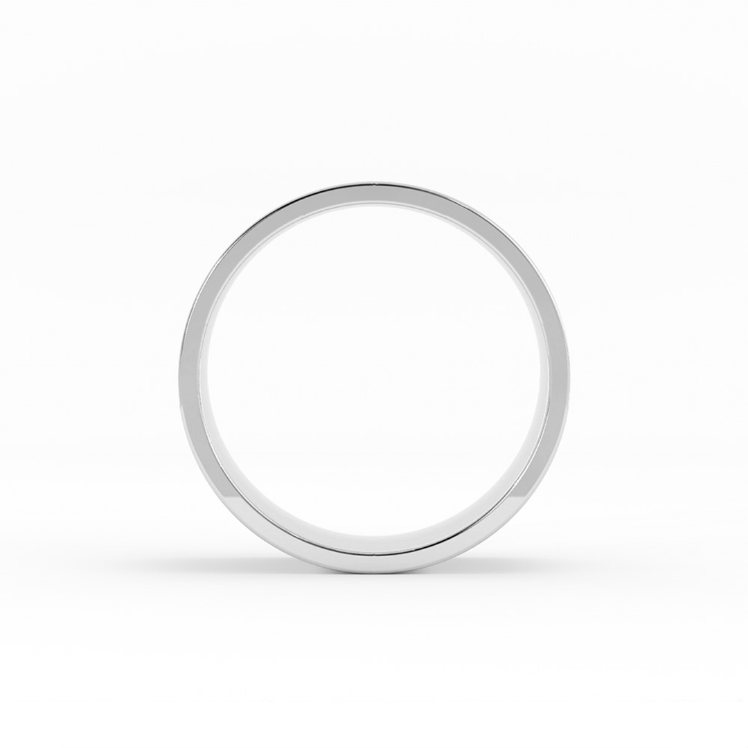 14K White Gold High Polish Flat 10mm Wedding Band