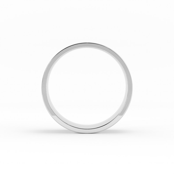14K White Gold High Polish Flat 10mm Wedding Band