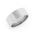 14K White Gold Satin Flat with Slanted Edge 8mm Wedding Band