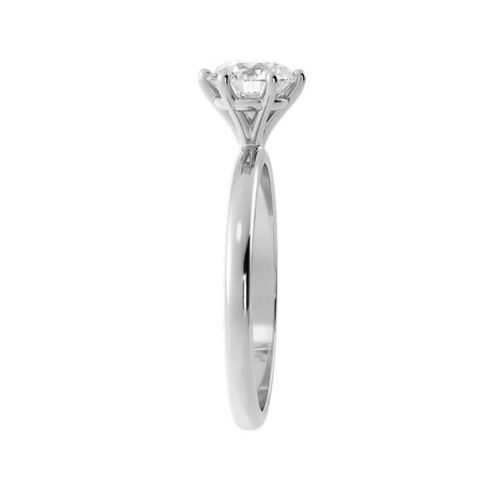 1.0ct Moissanite Round Solitaire 14K White Gold Engagement Ring
