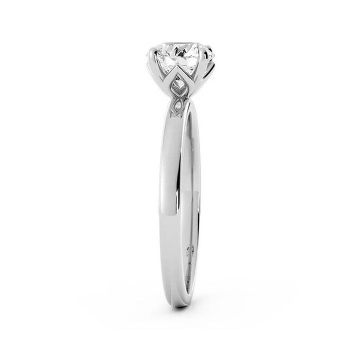 1.0ct Moissanite Round Solitaire 14K White Gold Engagement Ring