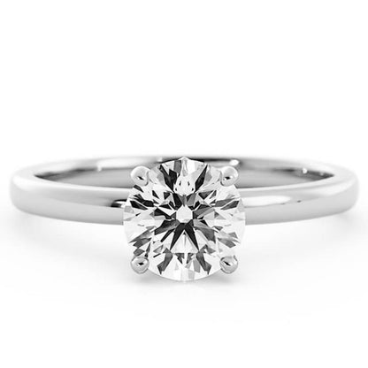 1.0ct Moissanite Round Solitaire 14K White Gold Engagement Ring