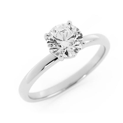 1.0ct Moissanite Round Solitaire 14K White Gold Engagement Ring