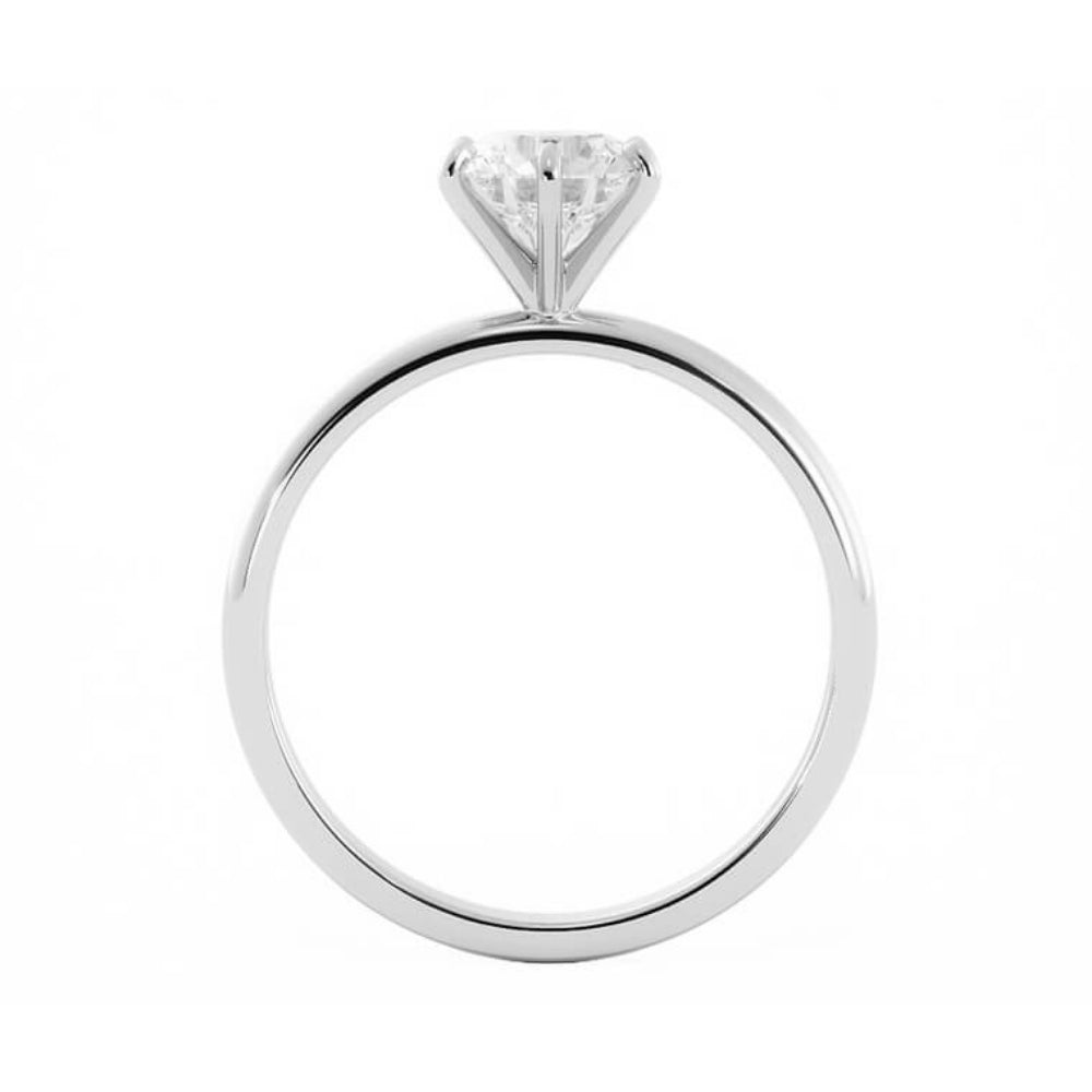 1.0ct Moissanite Round Solitaire 14K White Gold Engagement Ring
