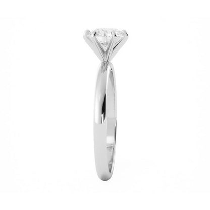 1.0ct Moissanite Round Solitaire 14K White Gold Engagement Ring