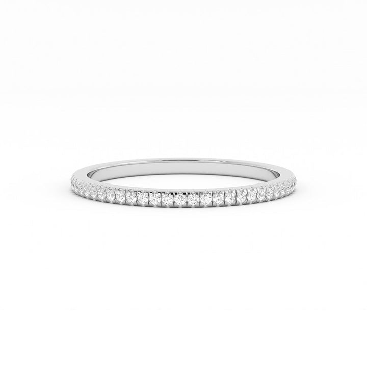 14K White Gold Round Lab Grown Diamond Eternity 1.7mm Wedding Band