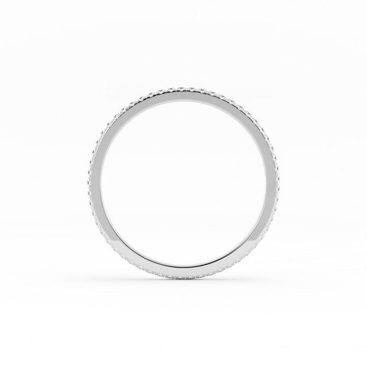 14K White Gold Round Lab Grown Diamond Eternity 1.7mm Wedding Band