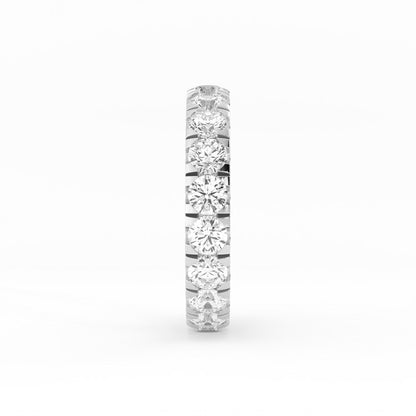 14K White Gold Round Lab Grown Diamond Eternity 3.9mm Wedding Band