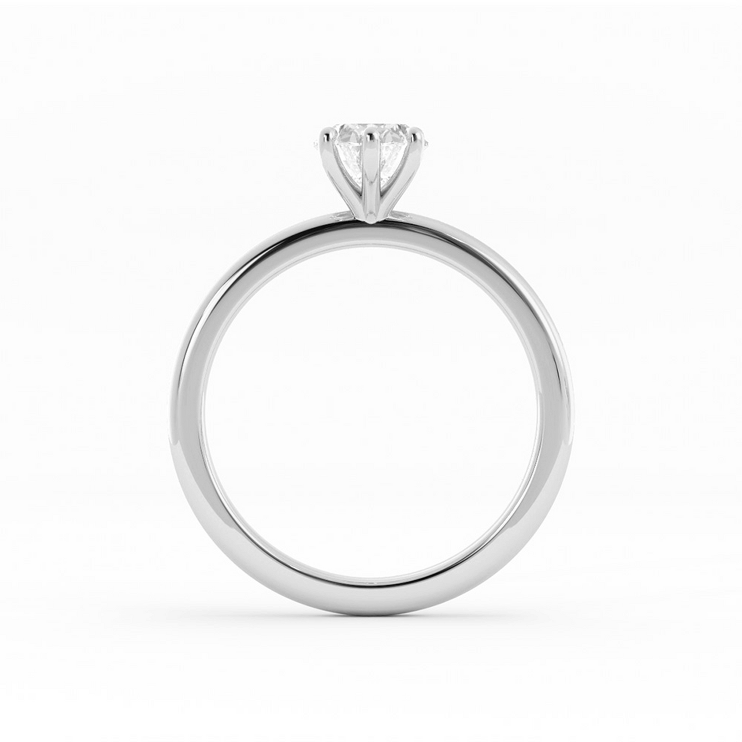 1.25ct Lab Grown Diamond Oval Solitaire 14K White Gold Engagement Ring