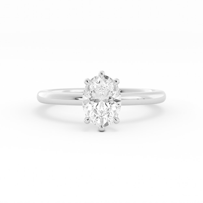 1.25ct Lab Grown Diamond Oval Solitaire 14K White Gold Engagement Ring