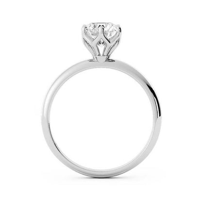 1.0ct Moissanite Round Solitaire 14K White Gold Engagement Ring