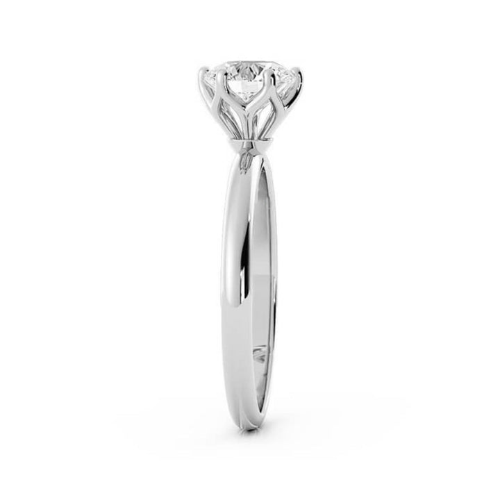 1.0ct Moissanite Round Solitaire 14K White Gold Engagement Ring