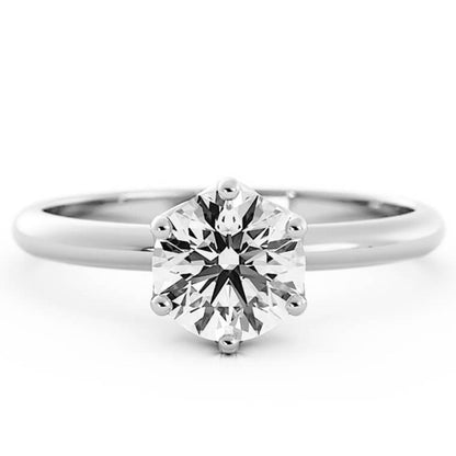 1.0ct Moissanite Round Solitaire 14K White Gold Engagement Ring