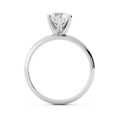 1.0ct Moissanite Round Solitaire 14K White Gold Engagement Ring