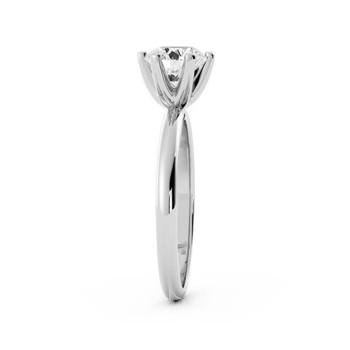 1.0ct Moissanite Round Solitaire 14K White Gold Engagement Ring