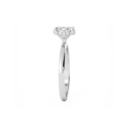 1.25ct Moissanite Oval Hidden Halo 14K White Gold Engagement Ring