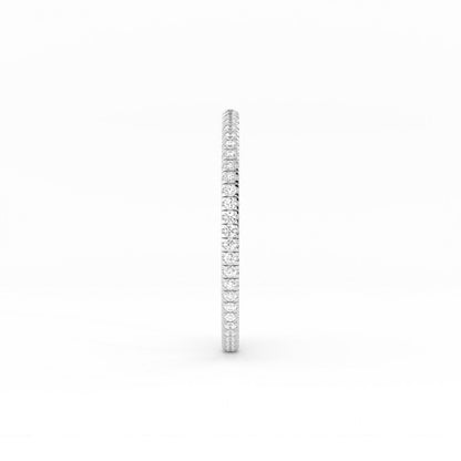 14K White Gold Round Natural Diamond Eternity 1.7mm Wedding Band