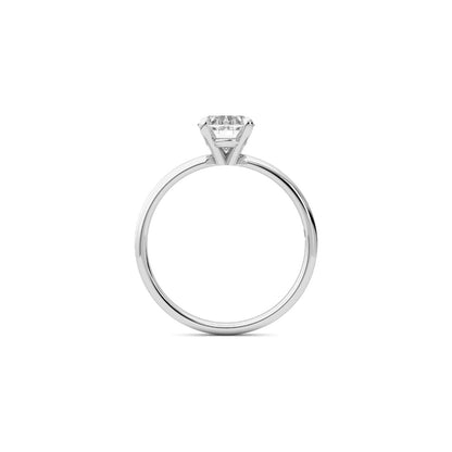 1.09ct Moissanite Oval Solitaire 14K White Gold Engagement Ring