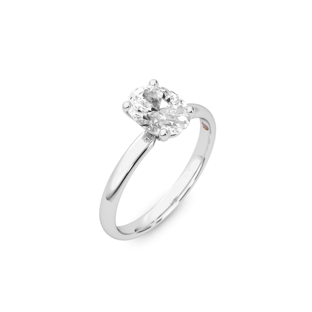 1.09ct Moissanite Oval Solitaire 14K White Gold Engagement Ring