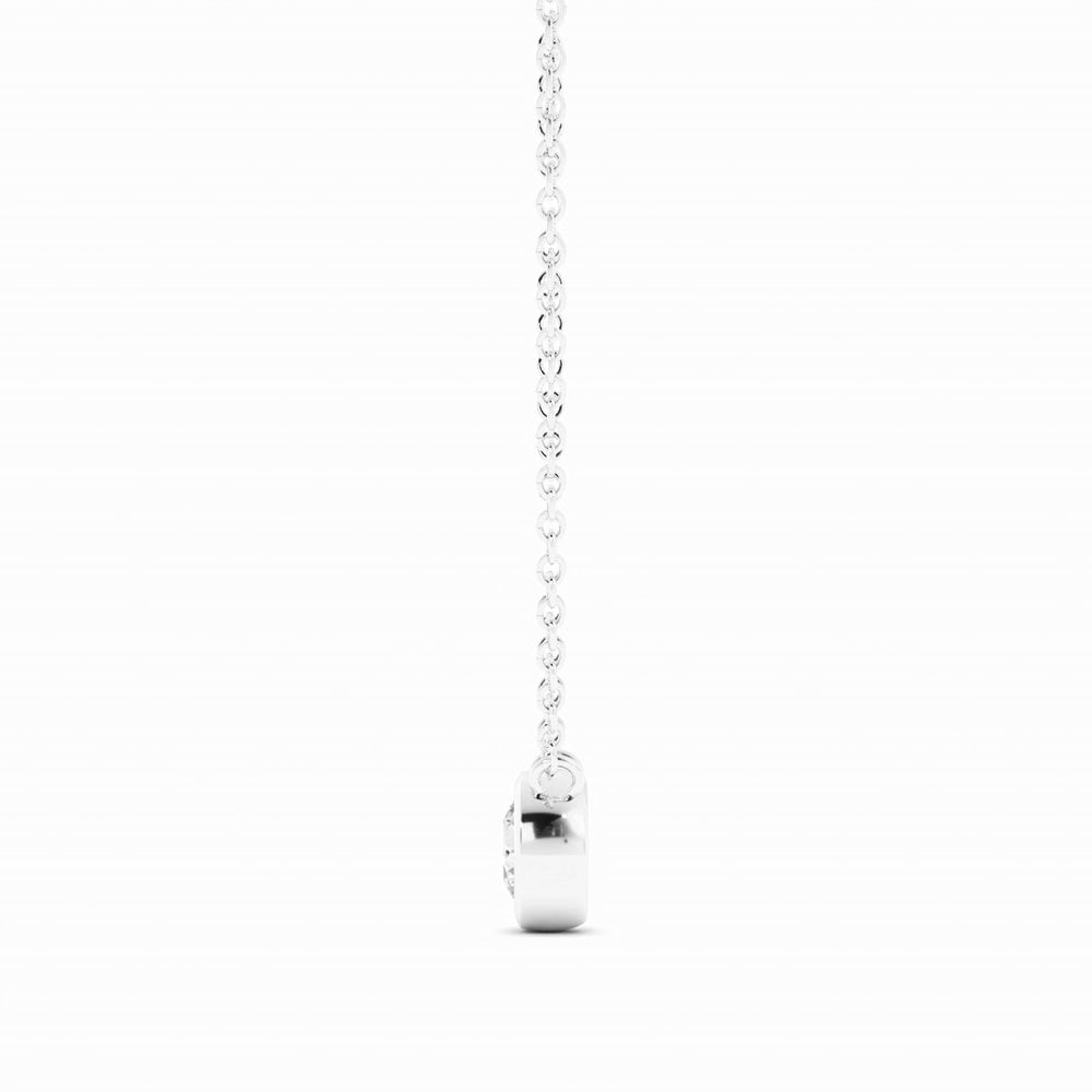 Round Lab Grown Diamond Bezel Solitiare Necklace