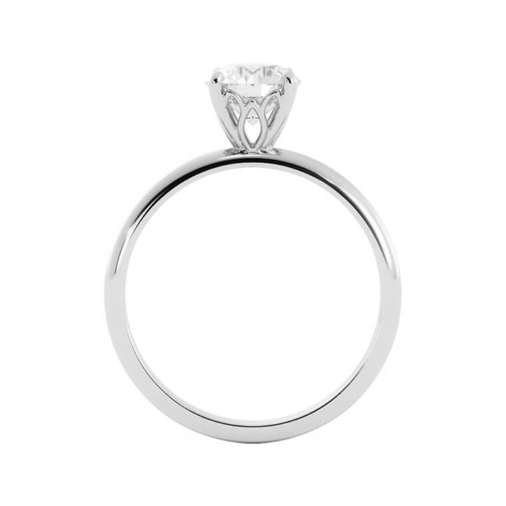 1.0ct Moissanite Round Solitaire 14K White Gold Engagement Ring