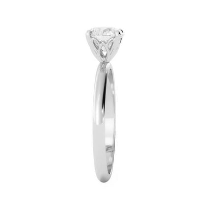 1.0ct Moissanite Round Solitaire 14K White Gold Engagement Ring