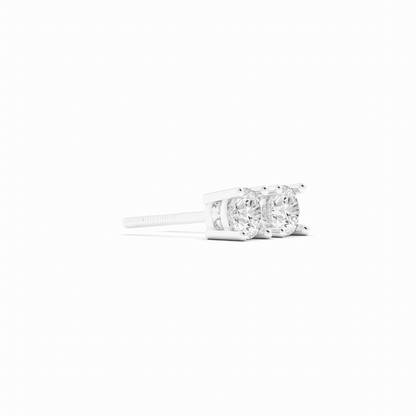 0.25ct Lab Grown Diamond Round Solitaire 14K White Gold Earring