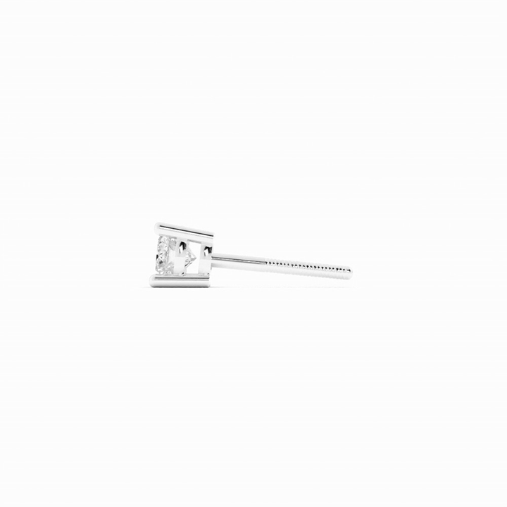 0.25ct Lab Grown Diamond Round Solitaire 14K White Gold Earring