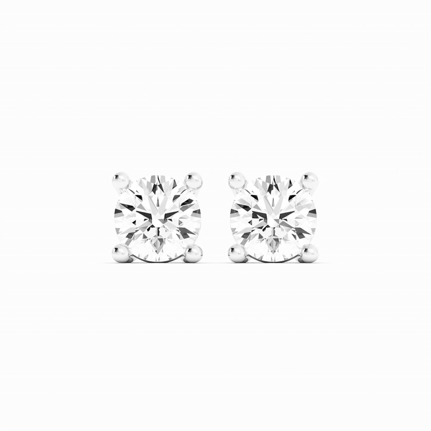 0.25ct Lab Grown Diamond Round Solitaire 14K White Gold Earring