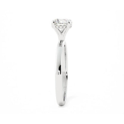 1.0ct Moissanite Round Hidden Halo 14K White Gold Engagement Ring