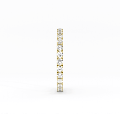 14K Yellow Gold Round Eternity Lab Grown Diamond Wedding Band