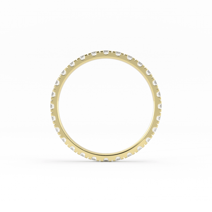14K Yellow Gold Round Eternity Lab Grown Diamond Wedding Band