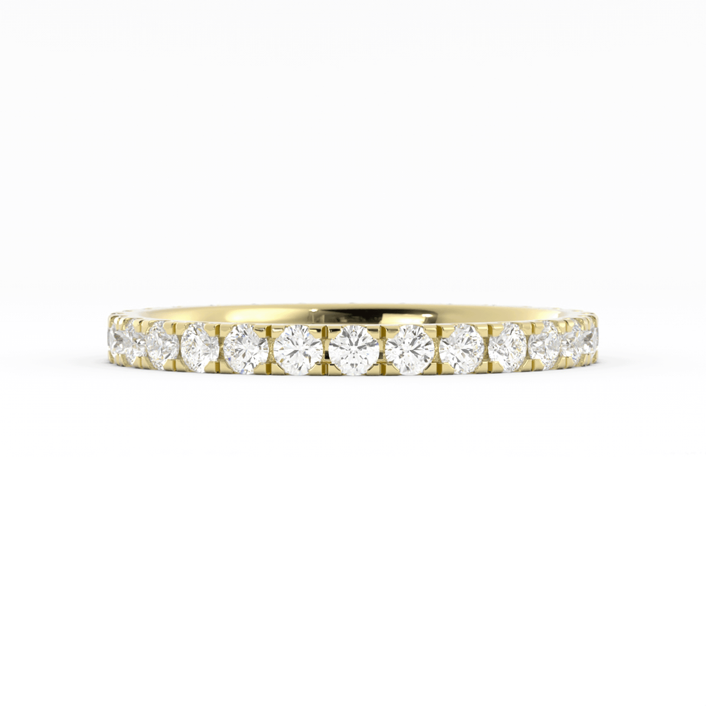 14K Yellow Gold Round Eternity Lab Grown Diamond Wedding Band