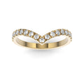 14K Yellow Gold Contour Half Shank Lab Grown Diamond Wedding Band