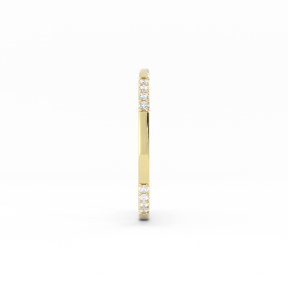 14K Yellow Gold Round 16 Grouped Natural Diamond Wedding Band