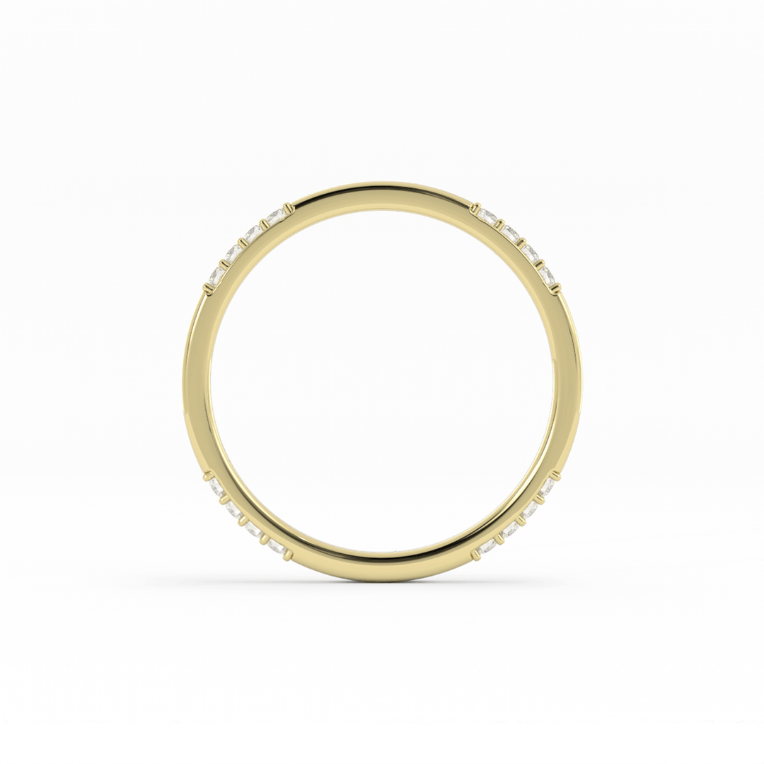 14K Yellow Gold Round 16 Grouped Natural Diamond Wedding Band