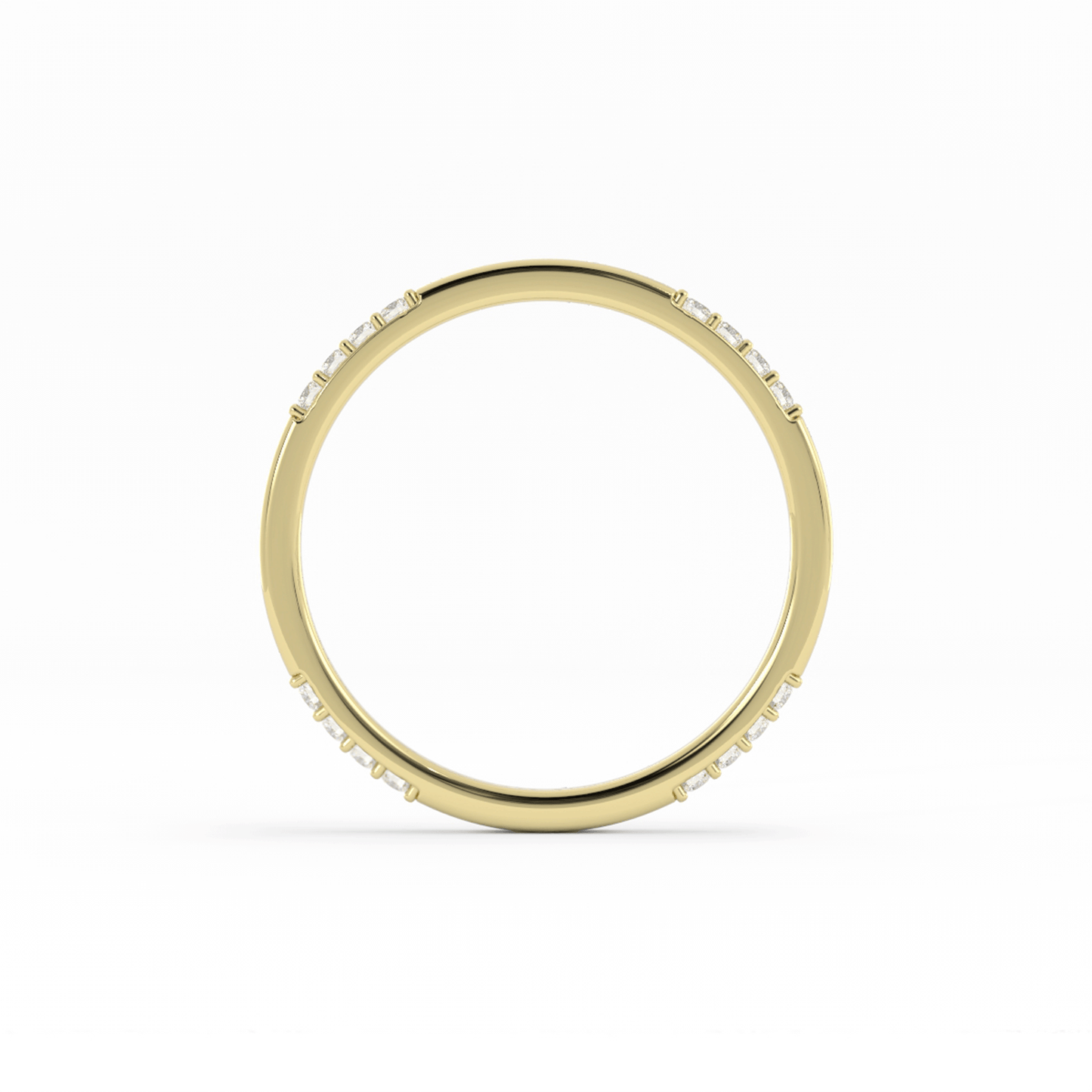 14K Yellow Gold Round 16 Grouped Natural Diamond Wedding Band