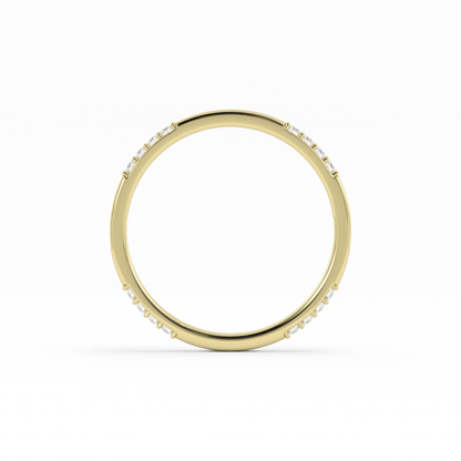 14K Yellow Gold Round 16 Grouped Natural Diamond Wedding Band