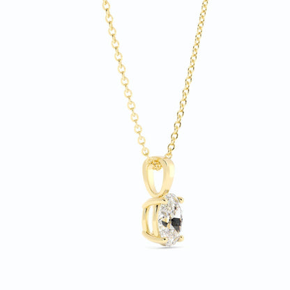 1.0ct Lab Grown Diamond Solitaire Oval 14K Yellow Gold Necklace