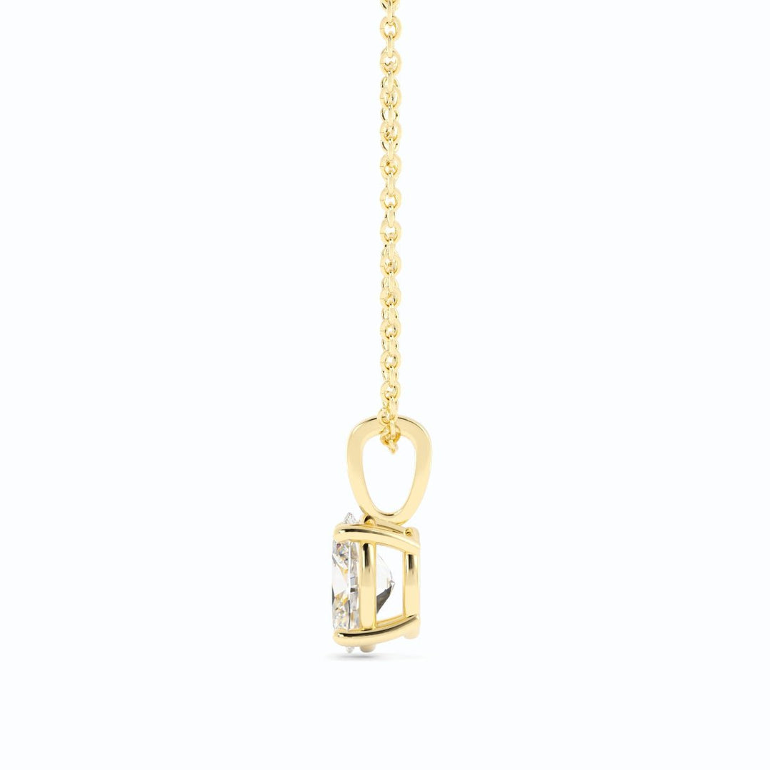 1.0ct Lab Grown Diamond Solitaire Oval 14K Yellow Gold Necklace